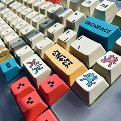 AngryMiao Dancing Cat 43 Keycaps Set - أكسسوار لوحة مفاتيح