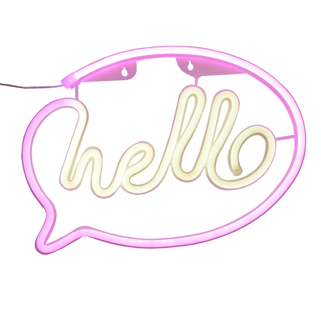 Led Neon Hello Shape - Pink & White - إضاءة Led Neon Hello Shape - Pink & White - إضاءة