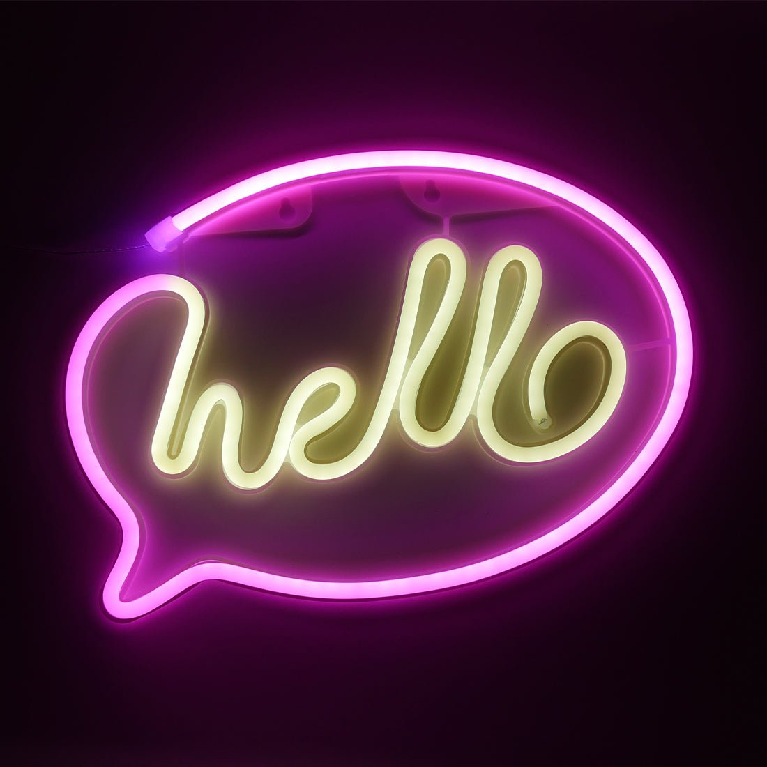 Led Neon Hello Shape - Pink & White - إضاءة Led Neon Hello Shape - Pink & White - إضاءة