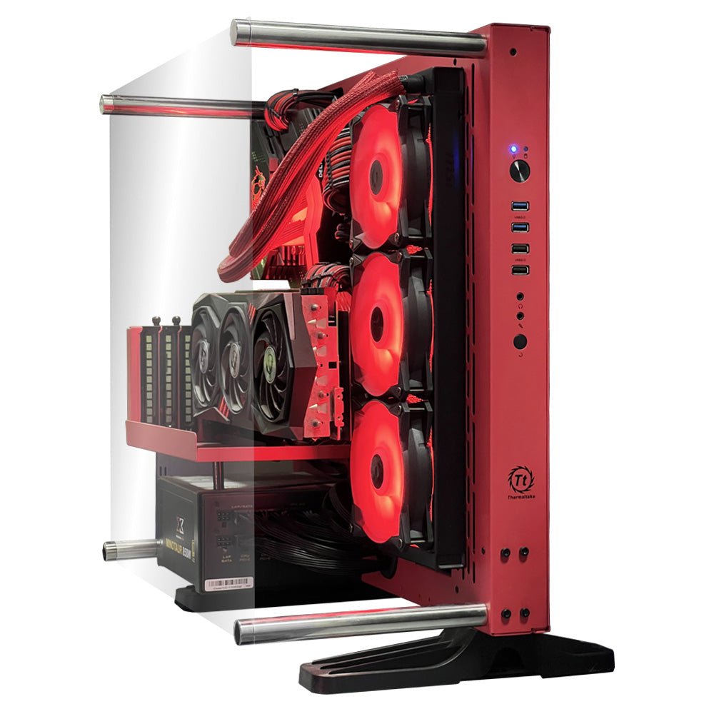 (Pre-Owned) Gaming PC Intel Core i9-12900KF w/ MSI RTX 3080 Gaming Z Trio & Thermaltake Core P3 - Red - كمبيوتر مستعمل - Store 974 | ستور ٩٧٤