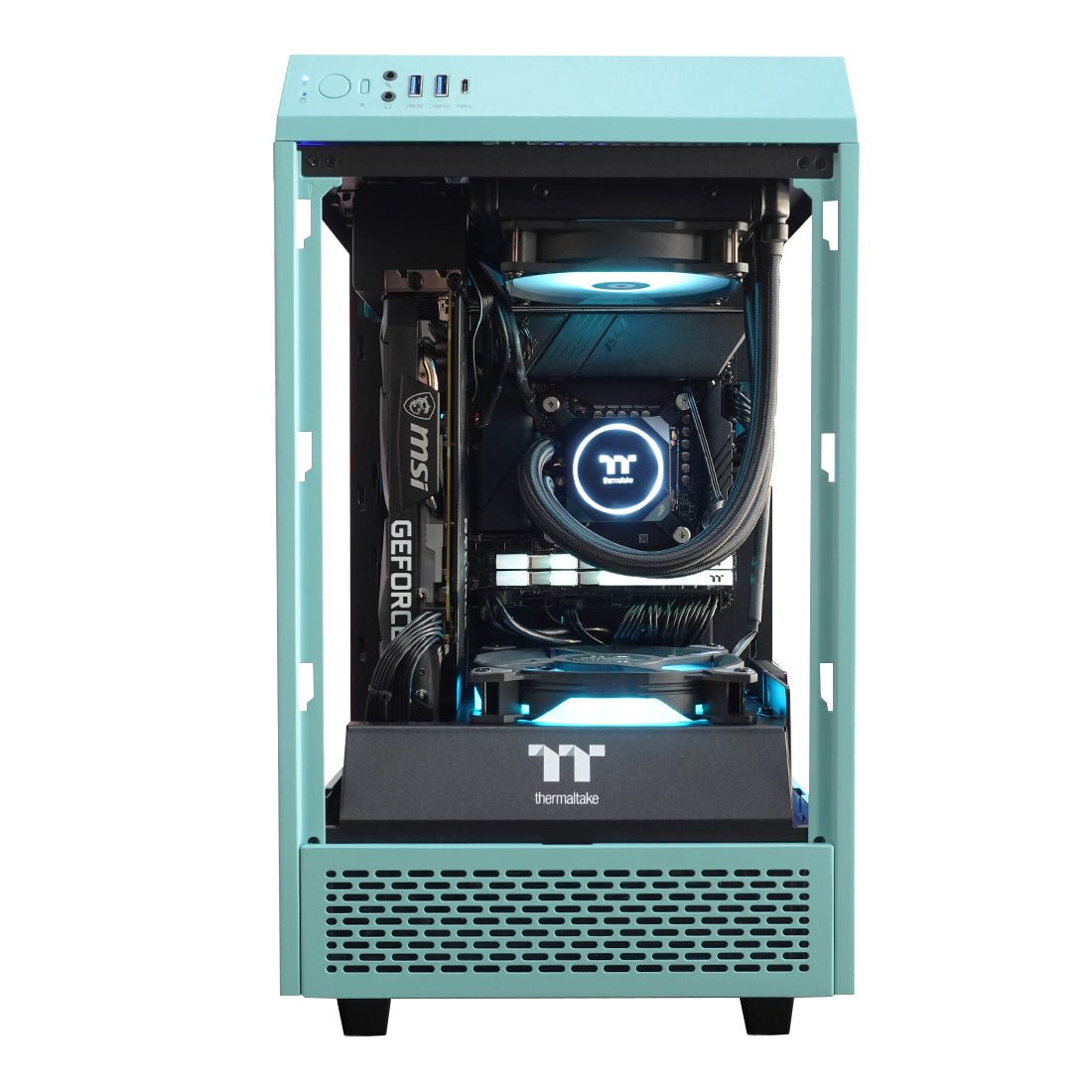 (Pre-Built) Gaming PC Intel Core i5-11600KF w/ MSI RTX 3060 VENTUS 2X & Thermaltake Tower 100 Mini - Turquoise - Store 974 | ستور ٩٧٤