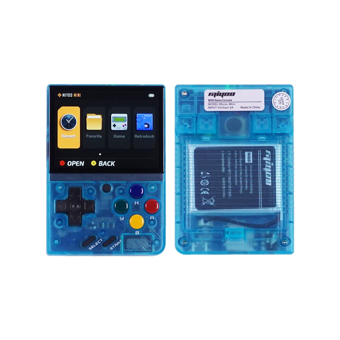 Miyoo Mini V2 Portable Game Console - Transparent Blue - Store 974 | ستور ٩٧٤