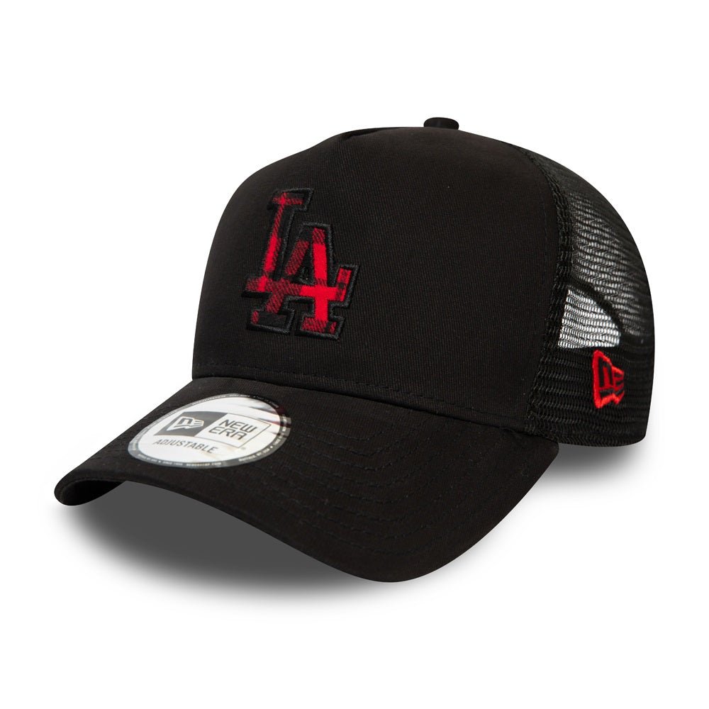 New Era Check Infill Trucker LA Dodgers Cap - Black - قبعة - Store 974 | ستور ٩٧٤