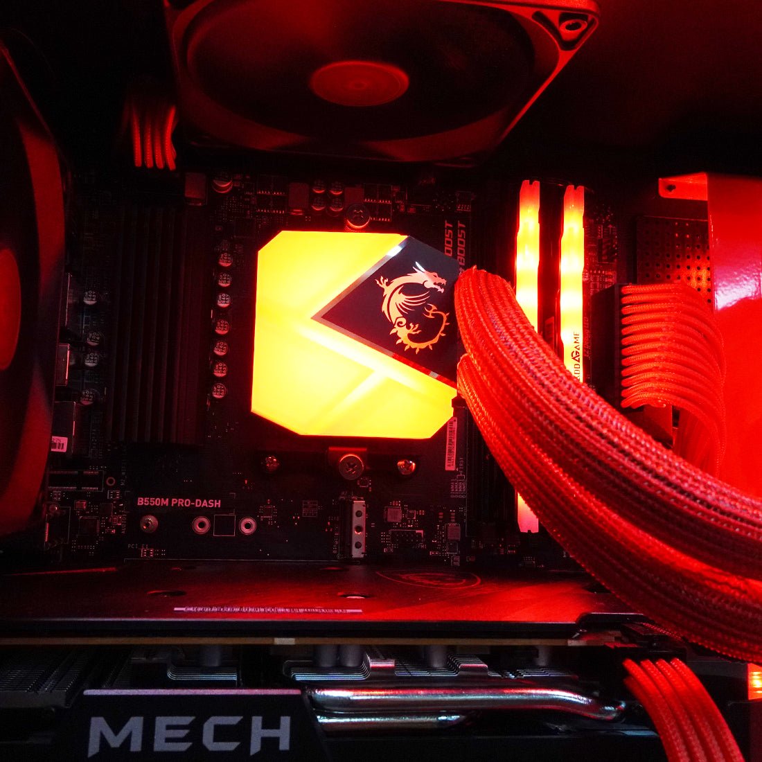 (Pre-Built) Gaming PC AMD Ryzen 5 5600X w/ MSI RX 6600 Mech 2X Radeon & NZXT H510i - Black/Red - Store 974 | ستور ٩٧٤