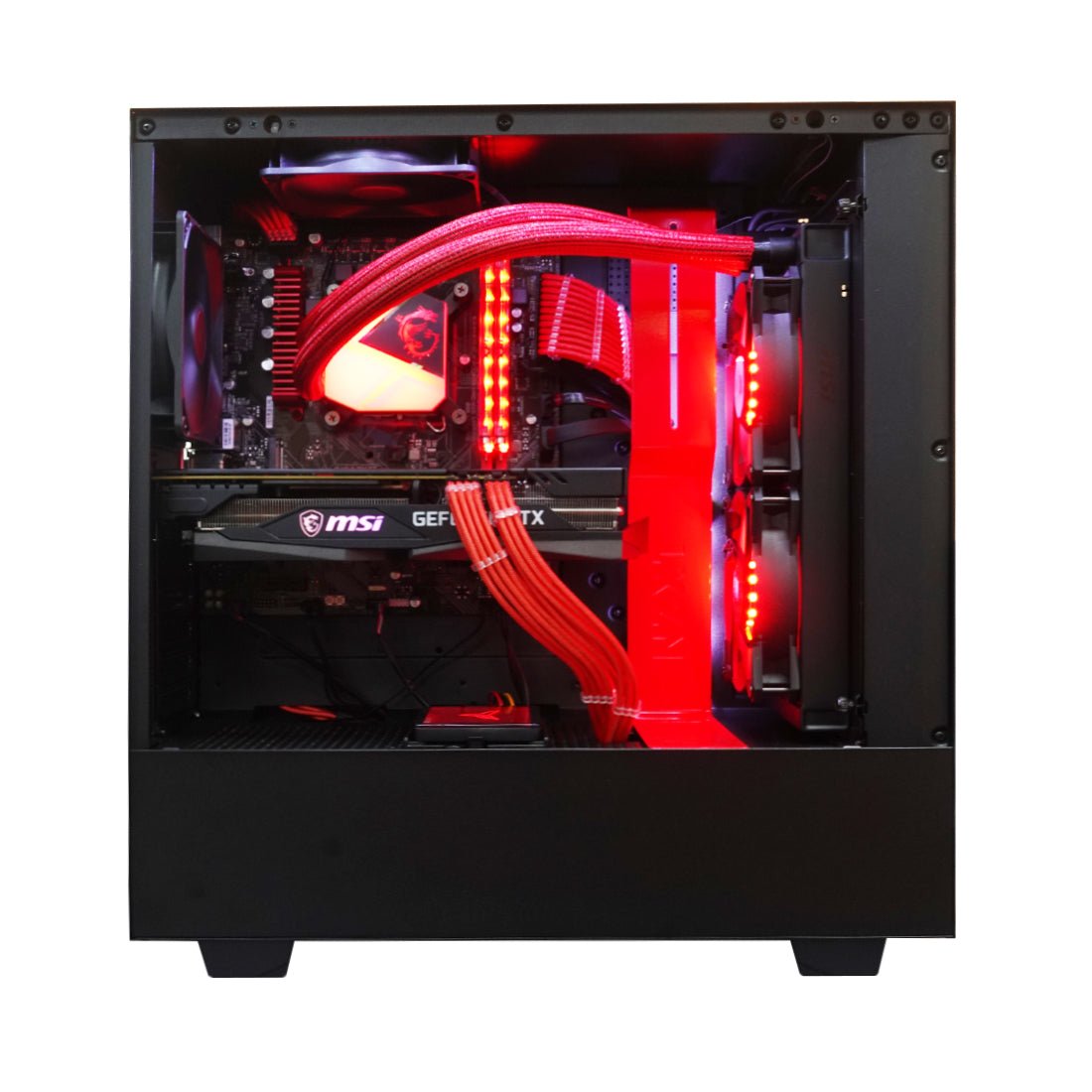 (Pre-Built) Gaming PC Intel Core i5-12400 w/ MSI RTX 3060 Gaming X & NZXT H510i - Black/Red - Store 974 | ستور ٩٧٤