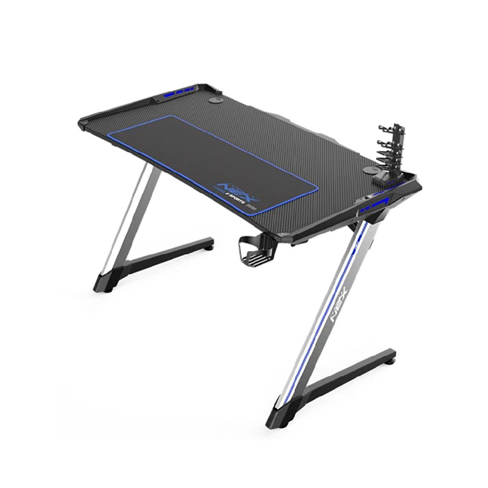 DXRacer NEX Gaming Desk - Black/Silver/Blue - Store 974 | ستور ٩٧٤