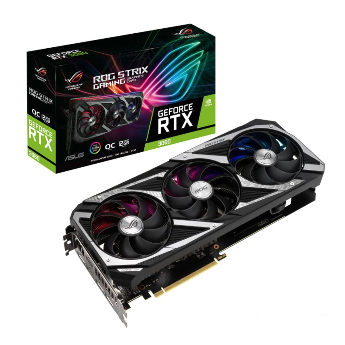 Asus ROG Strix GeForce RTX 3060 V2 12GB GDDR6 Graphics Card - Store 974 | ستور ٩٧٤