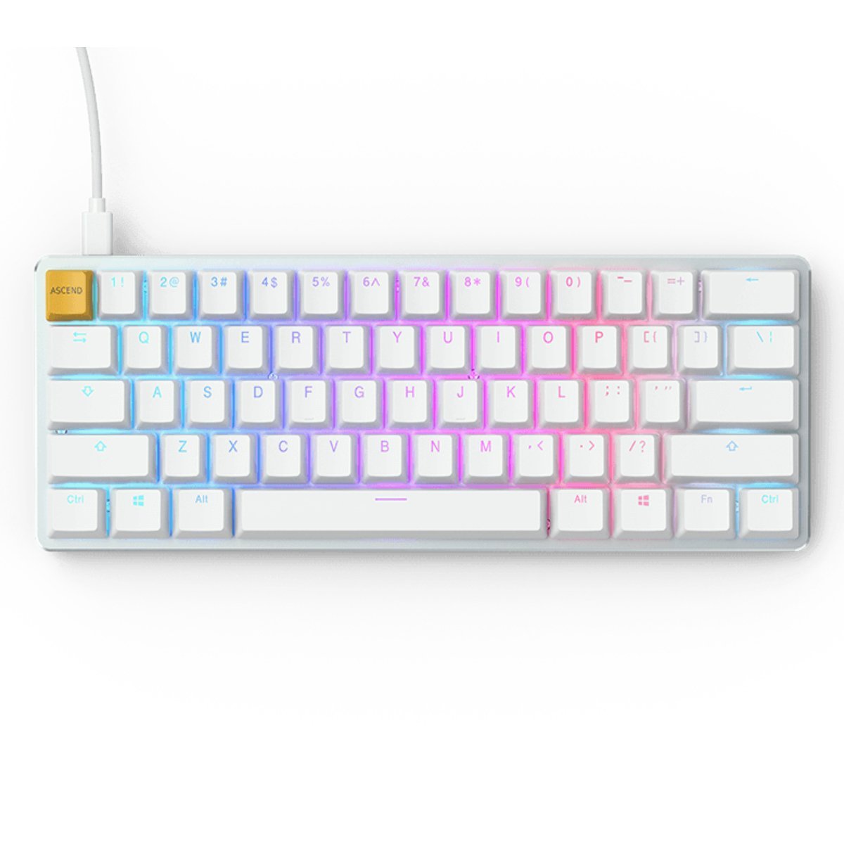 Glorious GMMK RGB TKL Mechanical Keyboard Gateron Brown - White Ice - Store 974 | ستور ٩٧٤