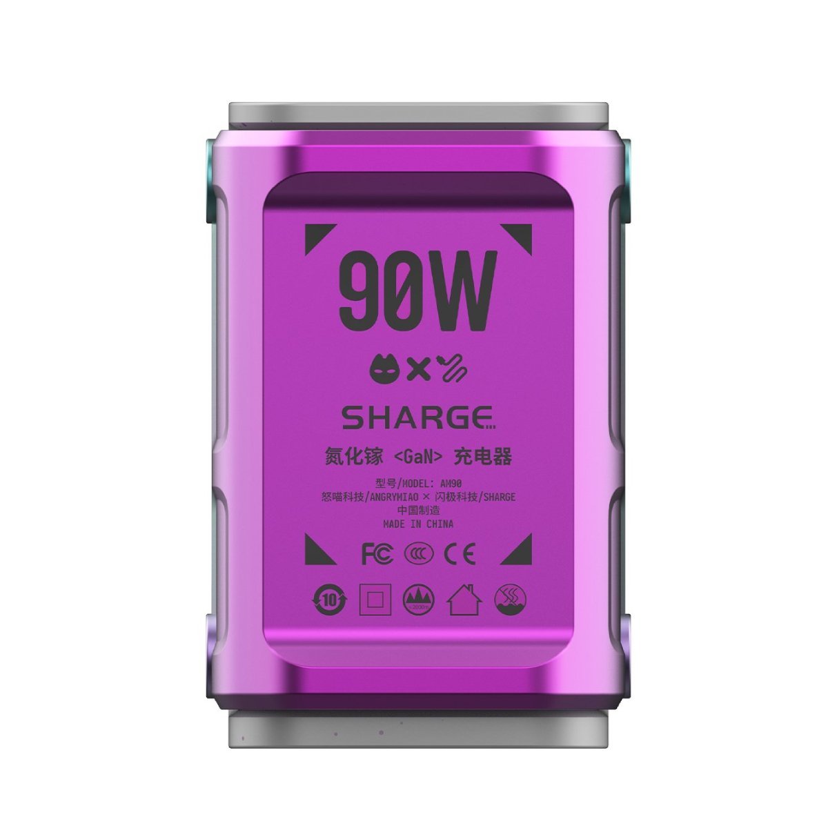 AngryMiao CyberCharge 90W Compact GaN Charger- Neon Purple - Store 974 | ستور ٩٧٤