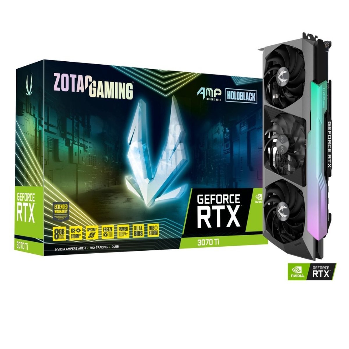Zotac Gaming GeForce RTX 3070 Ti AMP Extreme Holo 8GB GDDR6X Graphics Card - Store 974 | ستور ٩٧٤