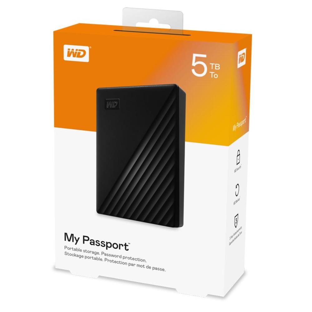 WD My Passport 5TB USB 3.2 1st Gen External Hard Drive - Black - Store 974 | ستور ٩٧٤