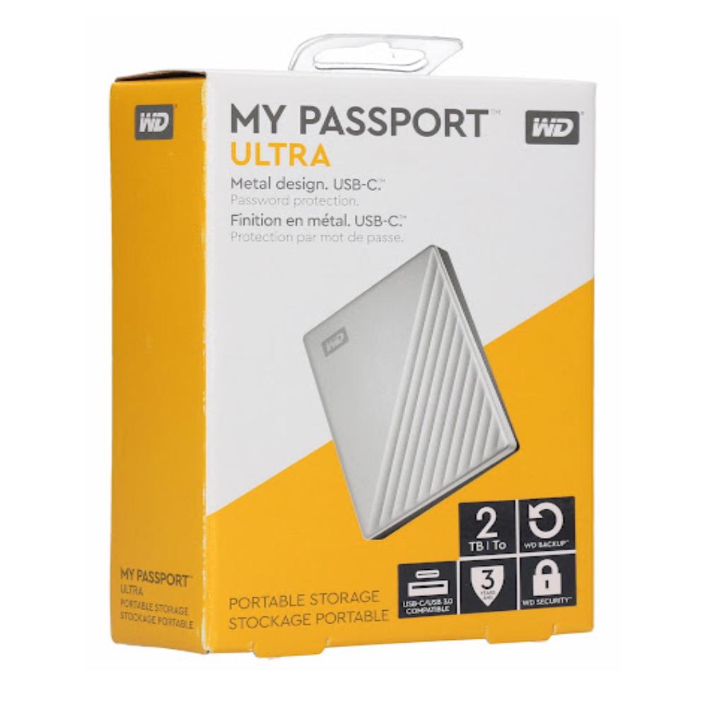 WD My Passport 2TB Ultra USB 3.0 Type-C External Hard Drive - Silver - Store 974 | ستور ٩٧٤