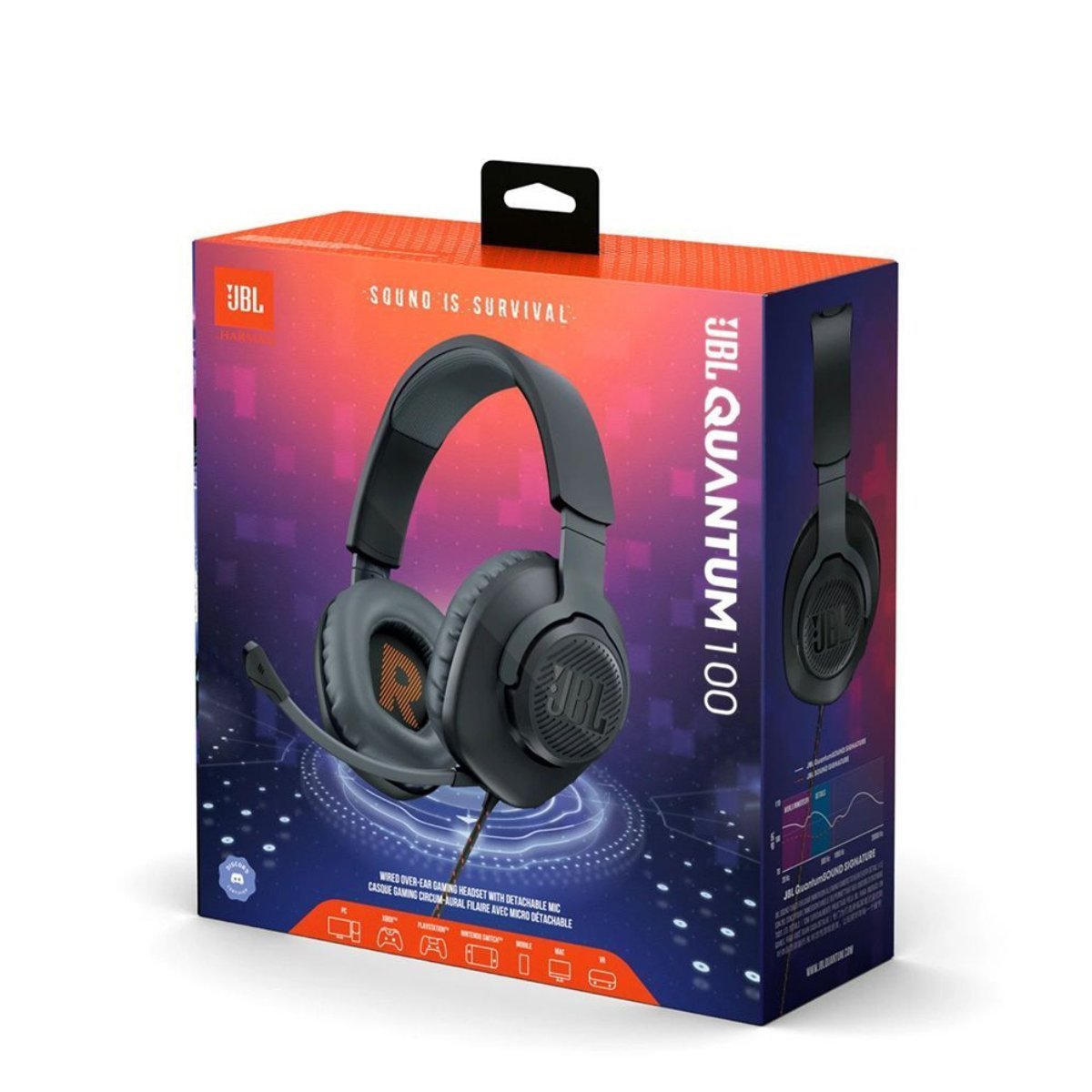 JBL Quantum 100 Wired Over-Ear Gaming Headset - Black - Store 974 | ستور ٩٧٤