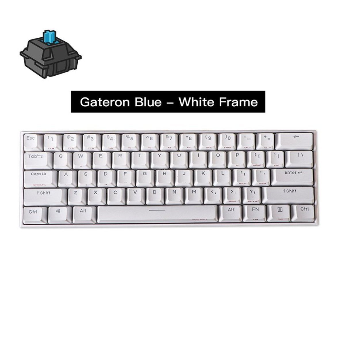Obinslab Anne Pro 2 White Gaming Keyboard - Gateron Blue Switch - Store 974 | ستور ٩٧٤