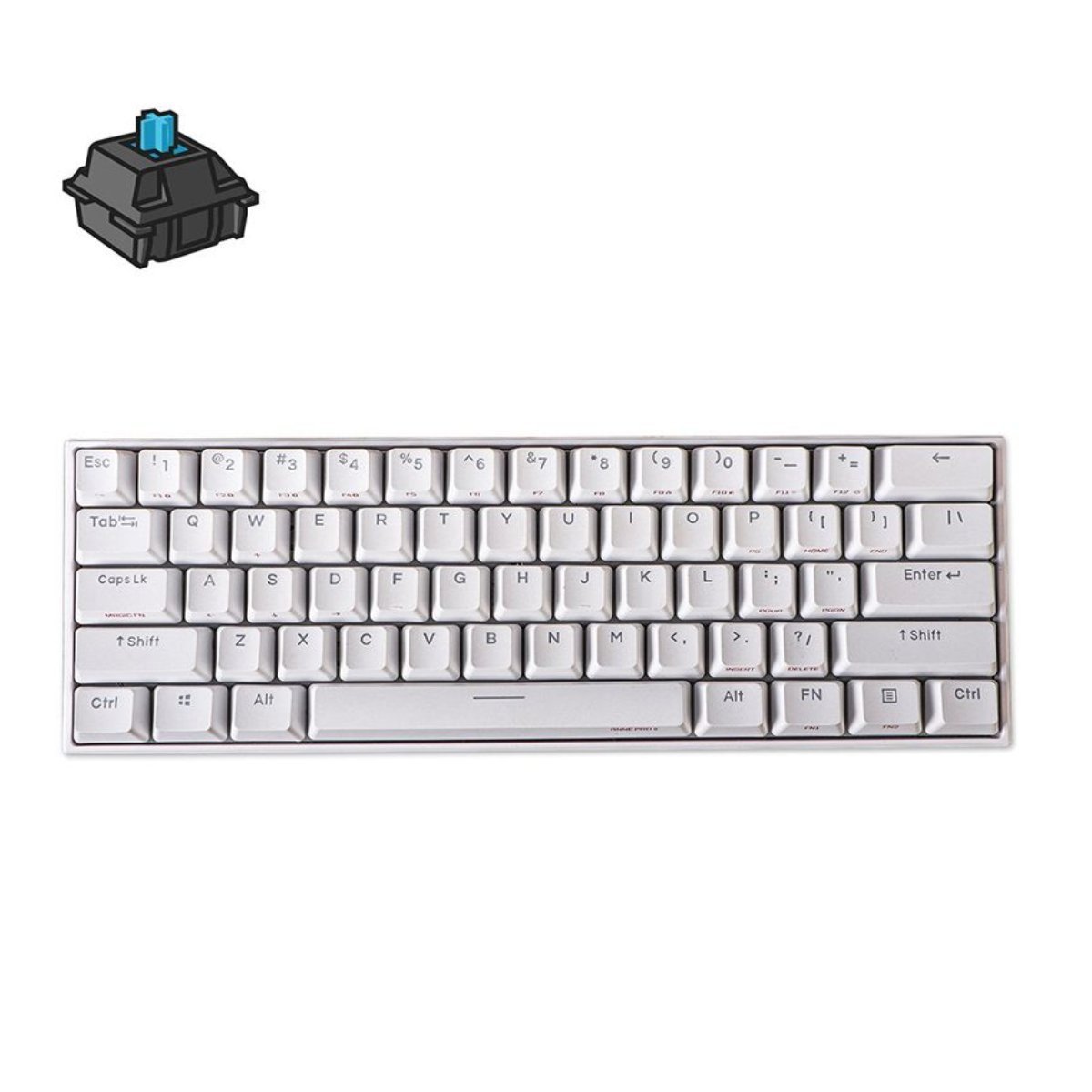 Obinslab Anne Pro 2 White Gaming Keyboard - Gateron Blue Switch - Store 974 | ستور ٩٧٤