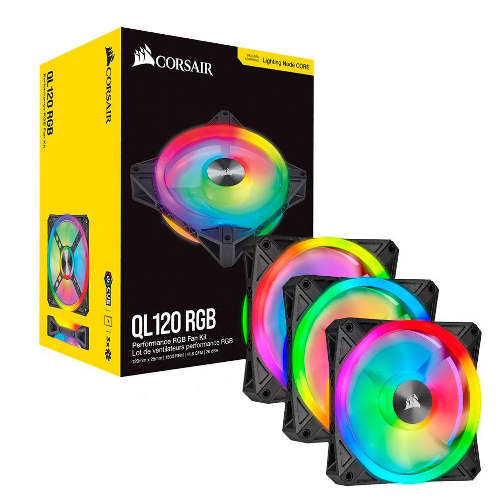 Corsair iCUE QL120 RGB 120mm Case Fans Triple - Black - Store 974 | ستور ٩٧٤