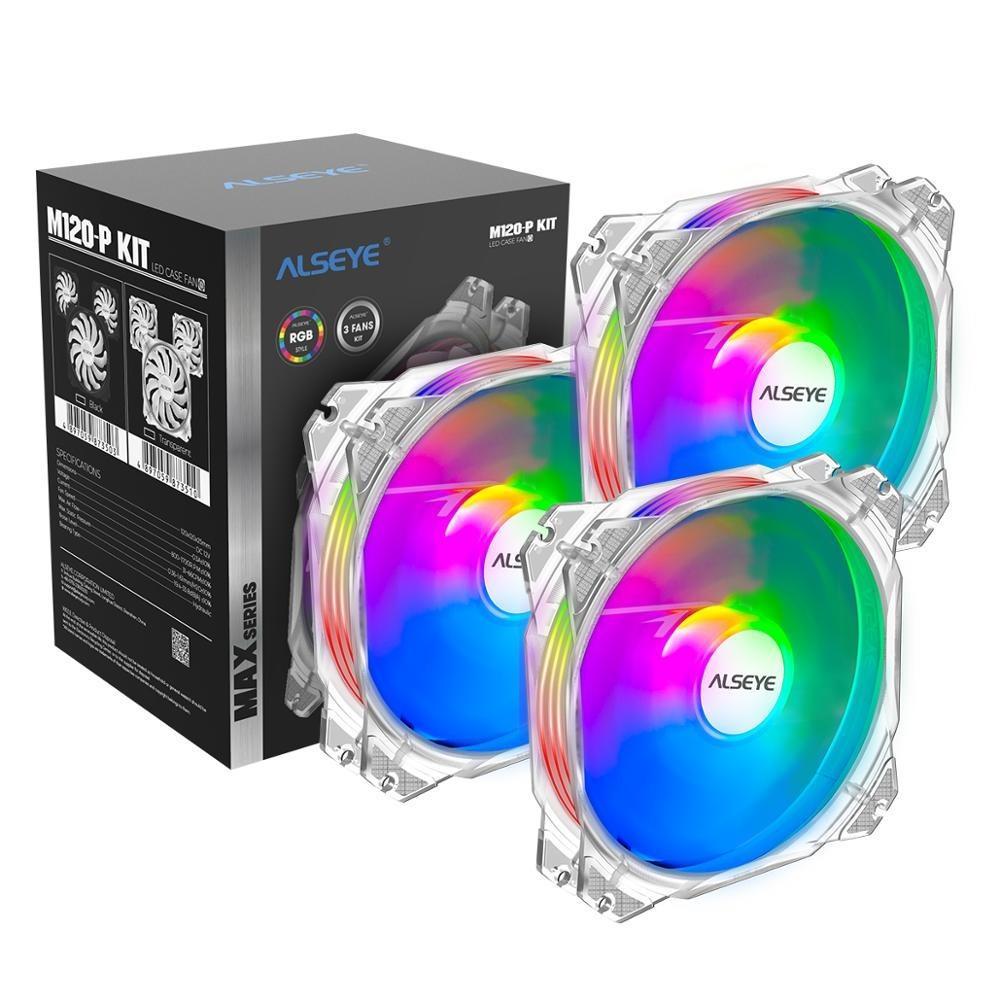 Alseye M120 -P RGB Triple Fan Max Series Kit - White - Meroحة Tbridyd Alseye M120 -P RGB Triple Fan Max Series Kit - White - Meroحة Tbridyd