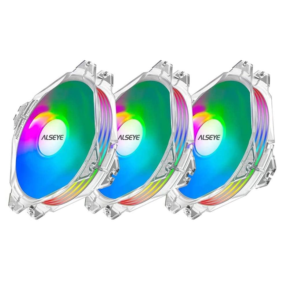 Alseye M120-P RGB Triple Fan Max Series Kit - White - Store 974 | ستور ٩٧٤