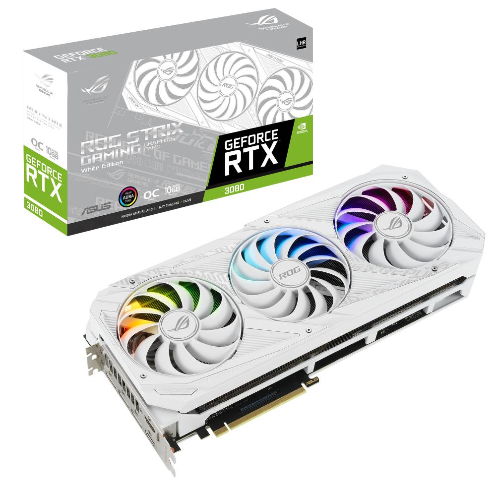 Asus ROG Strix RTX 3080 O10G V2 NVIDIA GeForce 10GB GDDR6X Graphics Card - White - Store 974 | ستور ٩٧٤