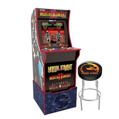 Arcade1up Mortal Kombat W/ Riser Light Up Marquee & Stool - ماكينة ألعاب