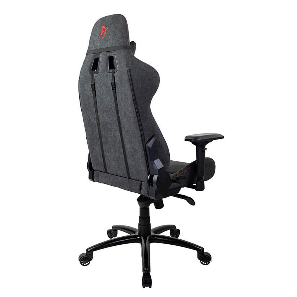 Arozzi Verona Signature Premium Soft Fabric Ergonomic Gaming Chair - Dark Grey - Red Accents - Store 974 | ستور ٩٧٤