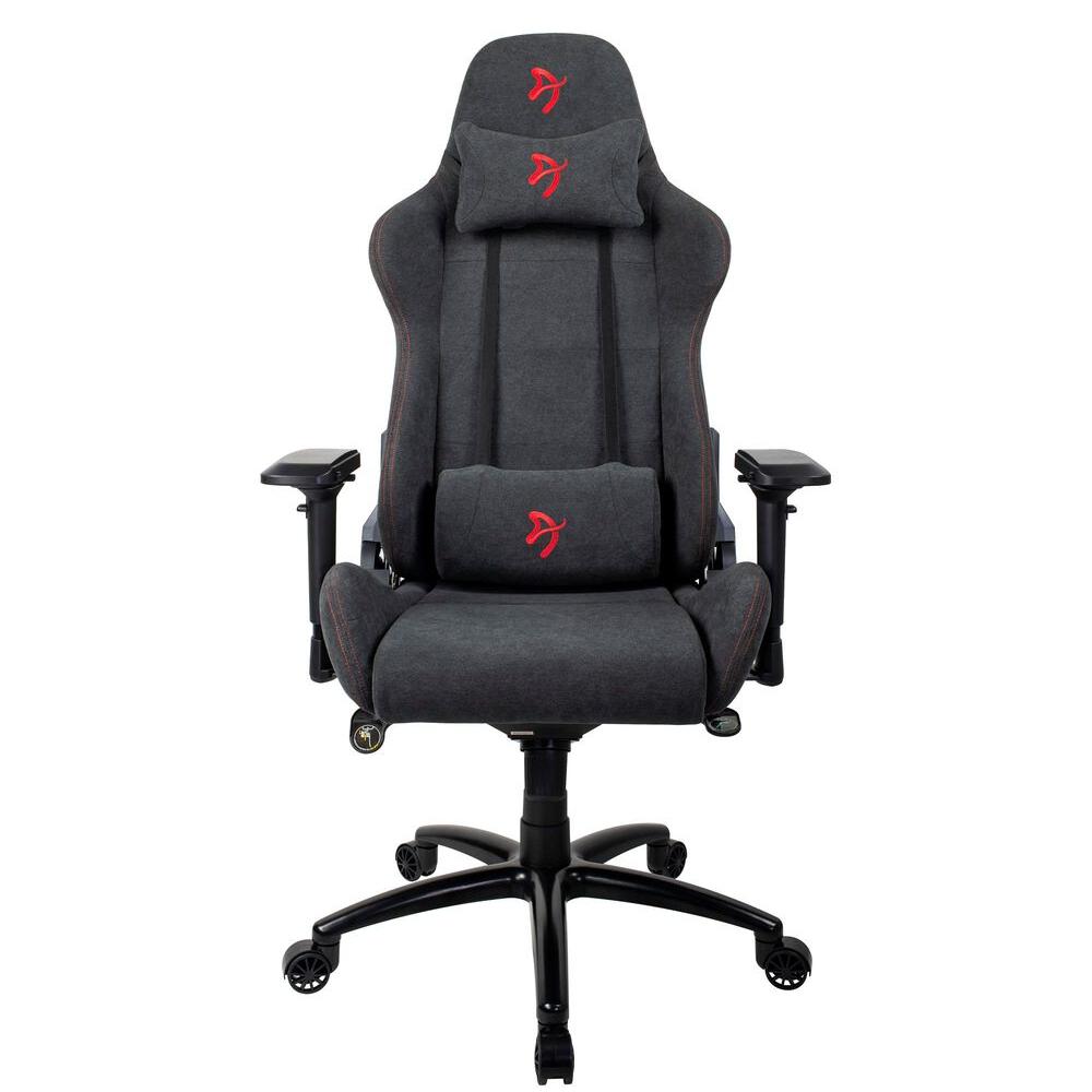 Arozzi Verona Signature Premium Soft Fabric Ergonomic Gaming Chair - Dark Grey - Red Accents - Store 974 | ستور ٩٧٤