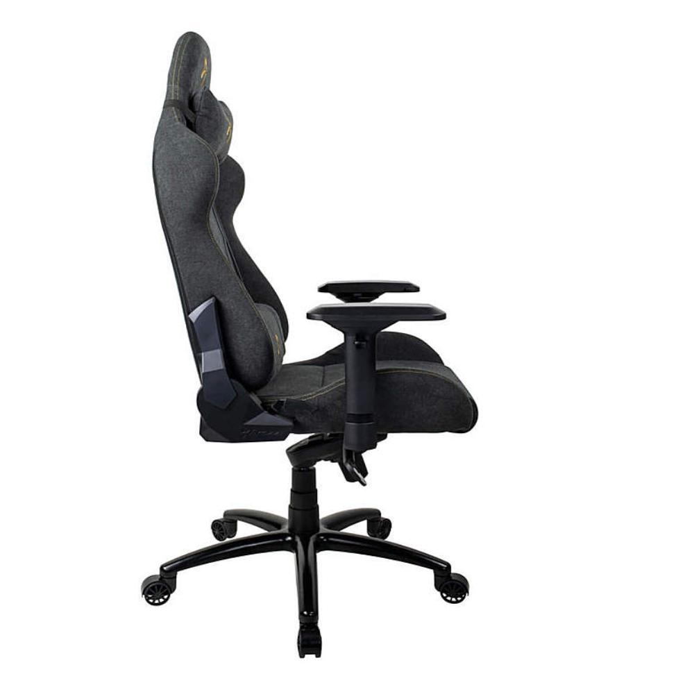 Arozzi Verona Signature Premium Soft Fabric Ergonomic Gaming Chair - Dark Grey - Gold Accents - Store 974 | ستور ٩٧٤
