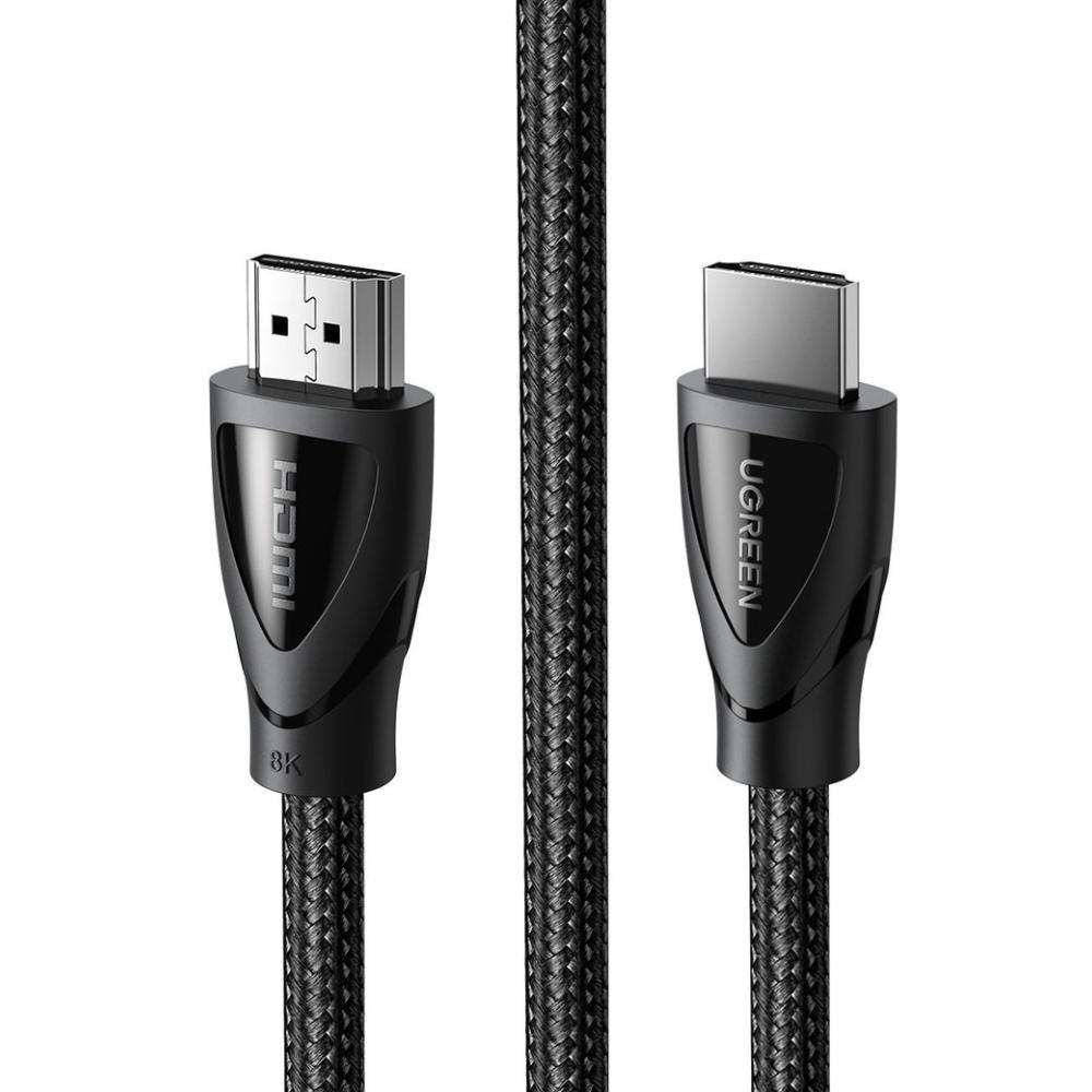Ugreen HDMI 2.1 8K@60 1m Braid Cable - Black - كابل Ugreen HDMI 2.1 8K@60 1m Braid Cable - Black - كابل