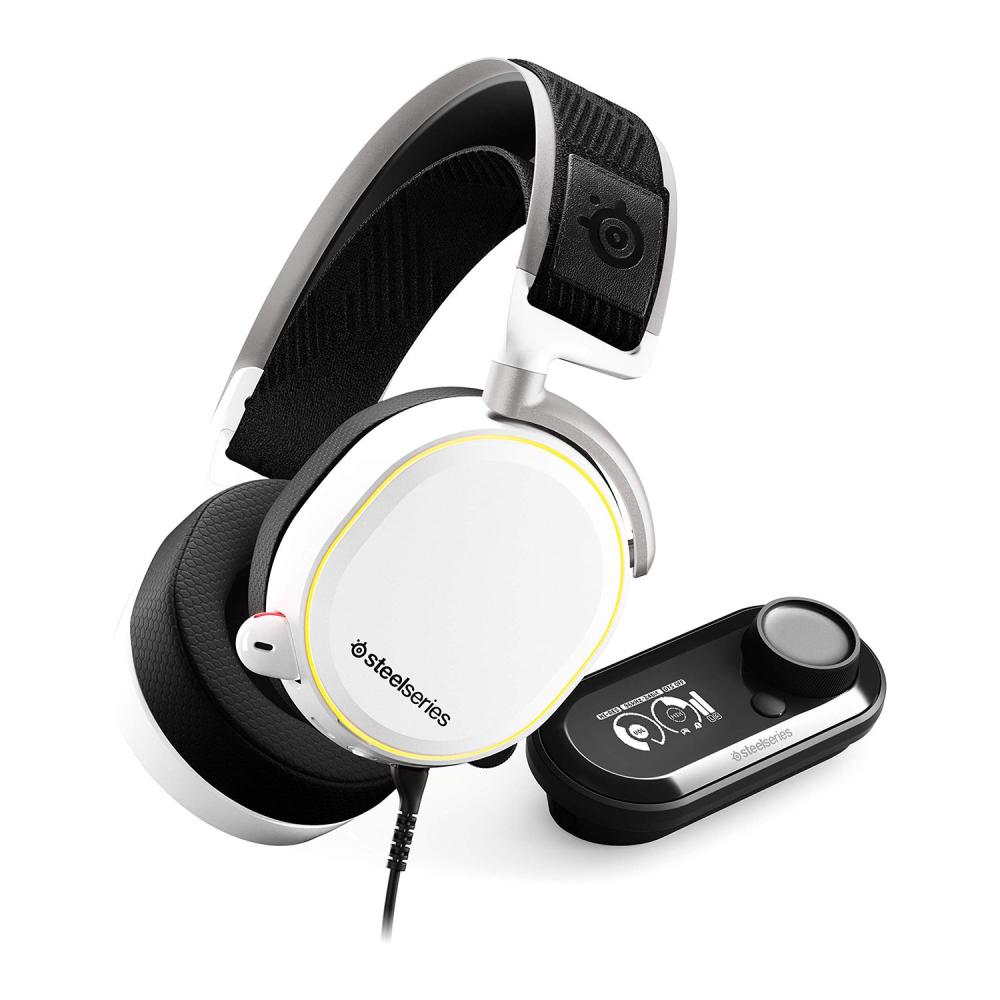 SteelSeries Arctis Pro + GameDAC 3.5mm Jack Corded Gaming Headset - White - سماعة SteelSeries Arctis Pro + GameDAC 3.5mm Jack Corded Gaming Headset - White - سماعة
