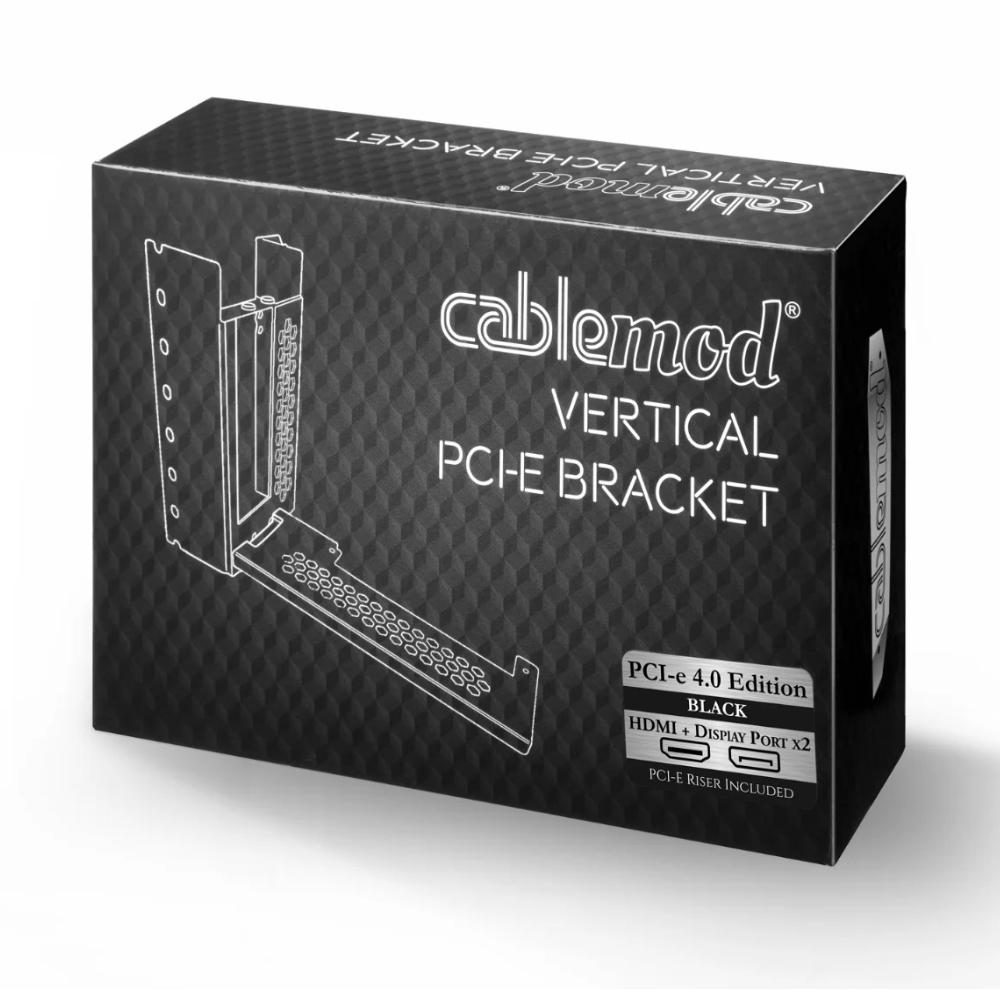 Cablemod Vertical PCI -E Bracket PCI -E 4.0 Edition HDMI + DisplayPort - Black - Dokamة