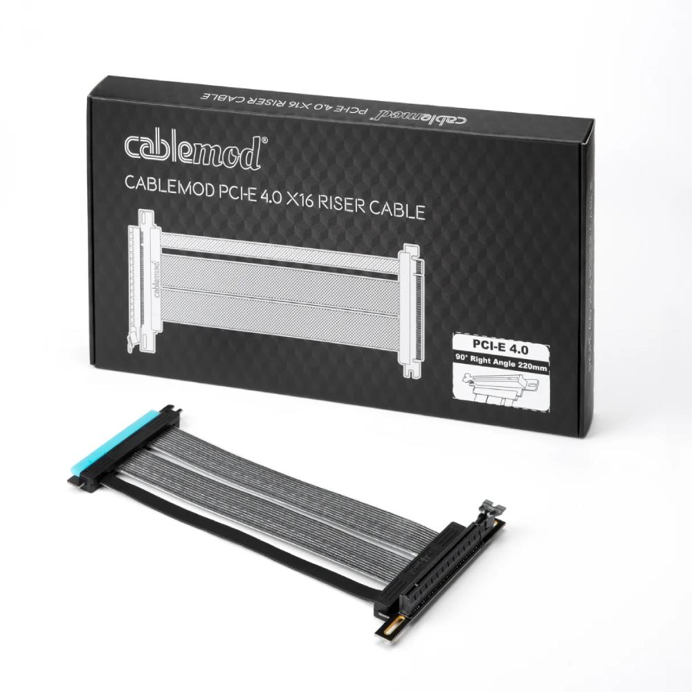 CableMod Right Angle PCI-e 4.0 Riser Cable 22cm -Black - دعامة CableMod Right Angle PCI-e 4.0 Riser Cable 22cm -Black - دعامة