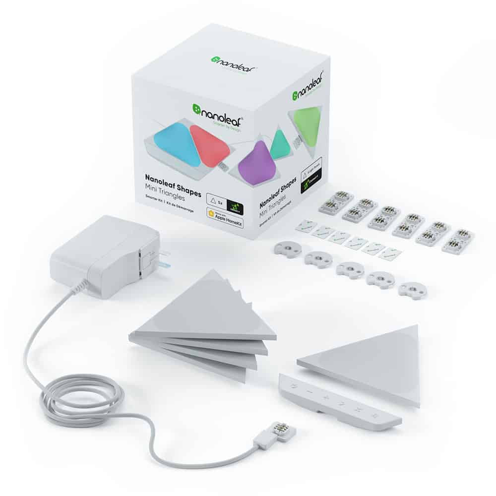 Nanoleaf Shapes Triangles Mini Starter Kit - 5 Panels - إضاءة Nanoleaf Shapes Triangles Mini Starter Kit - 5 Panels - إضاءة