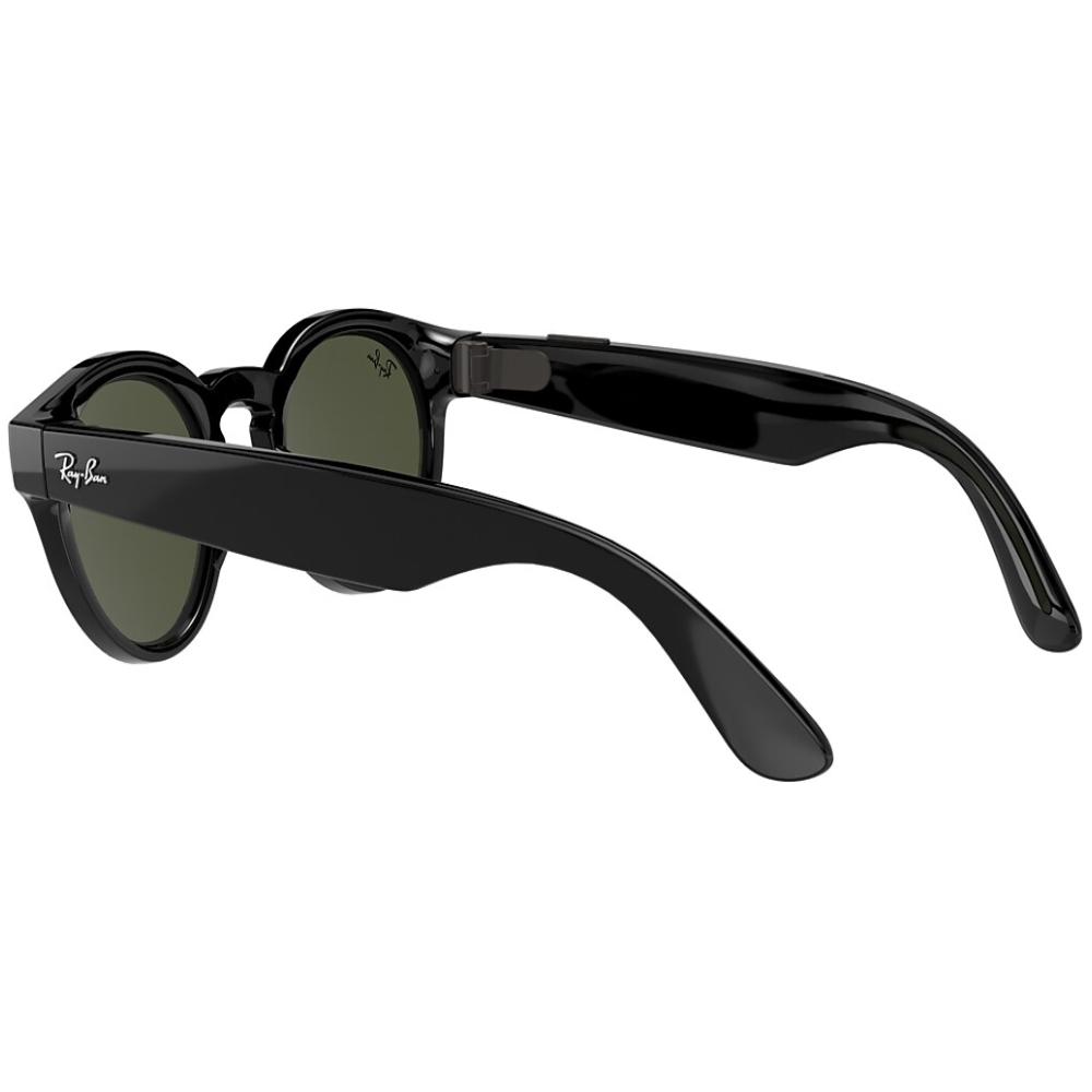 Ray-Ban Round Stories Smart Glasses - Black/Green - Store 974 | ستور ٩٧٤