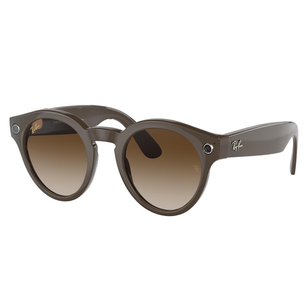 Ray-Ban Round Stories Smart Glasses - Brown/Brown Gradient - Store 974 | ستور ٩٧٤