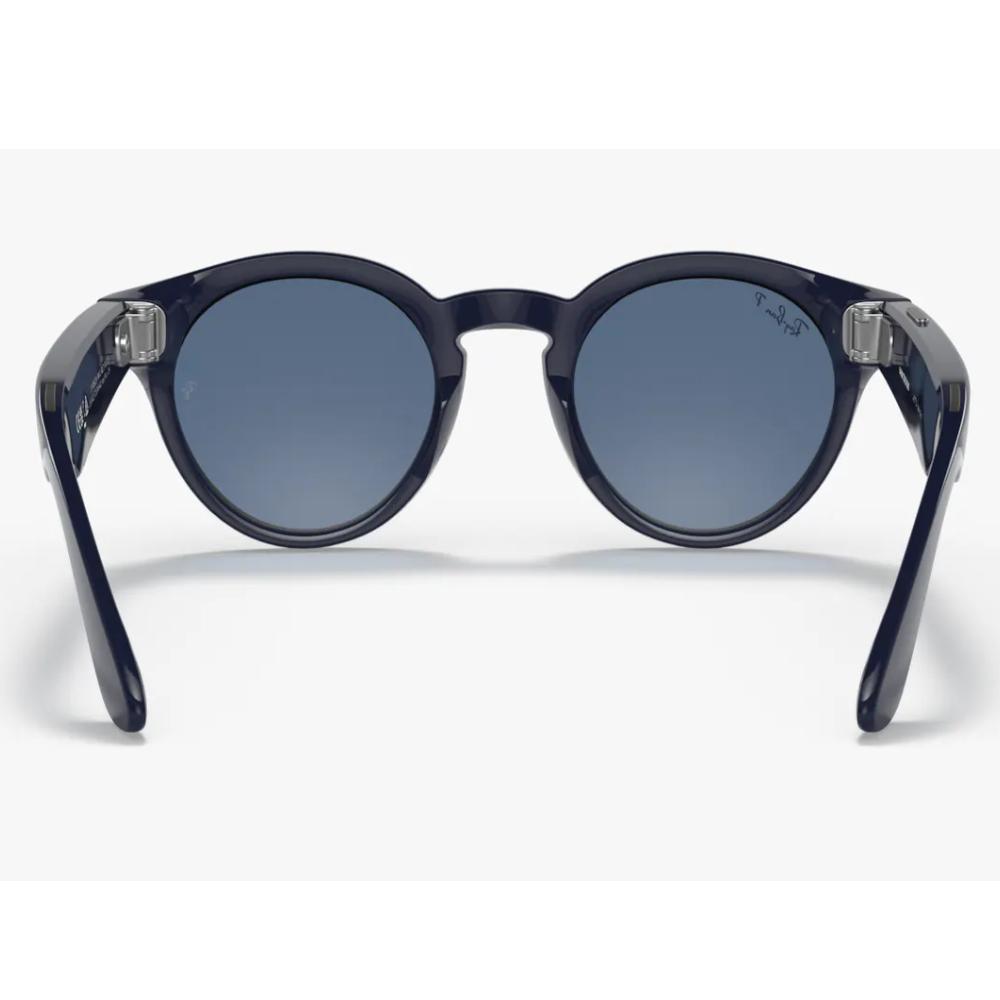 Ray-Ban Round Stories Polarized Smart Glasses - Dark Blue - Store 974 | ستور ٩٧٤