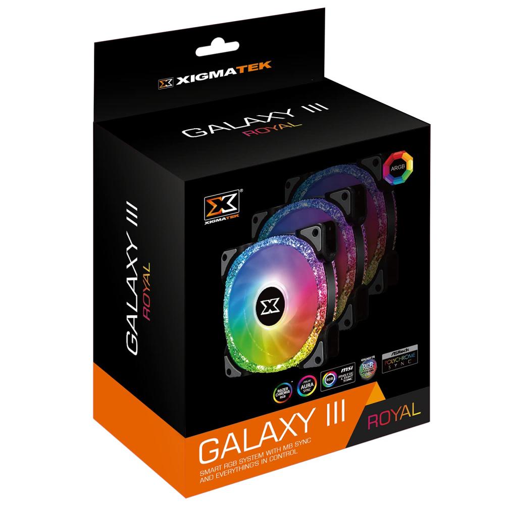 Xigmatek Galaxy III Royal BR120 120mm ARGB 3 Fan Kit - Store 974 | ستور ٩٧٤
