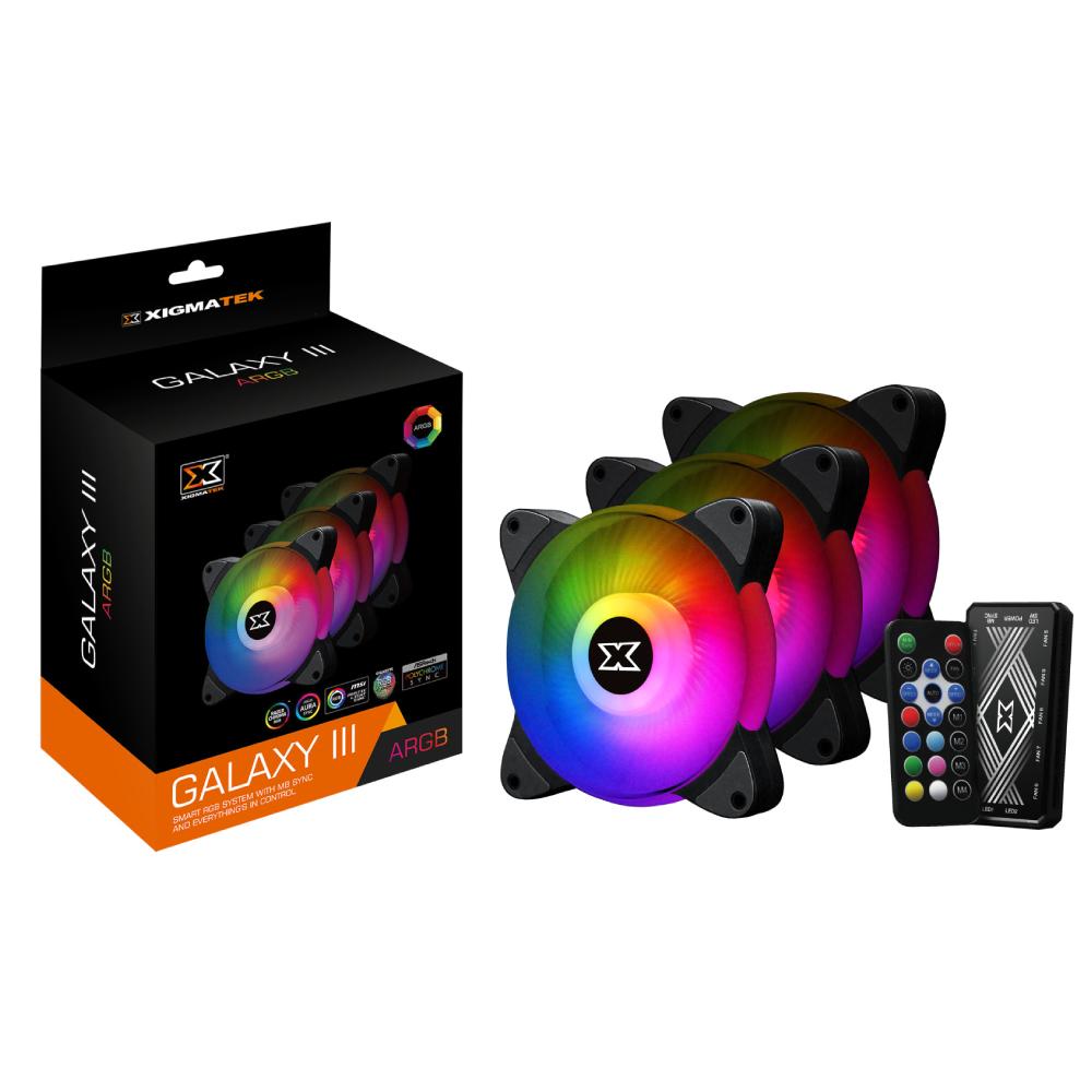 Xigmatek Galaxy III Essential BX120 120mm ARGB 3 Fan Kit - مروحة Xigmatek Galaxy III Essential BX120 120mm ARGB 3 Fan Kit - مروحة
