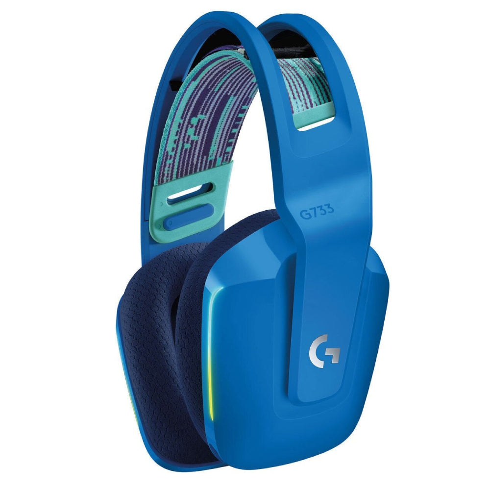 Logitech G733 Lightspeed 2.4 جيجاهرتز تسريع استريو على الأذن سماعة ألعاب - الأزرق - سمة Logitech G733 Lightspeed 2.4 جيجاهرتز تسريع استريو على الأذن سماعة ألعاب - الأزرق - سمة