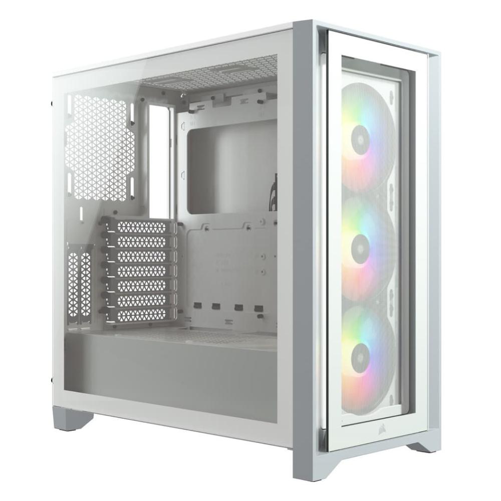 Corsair iCUE 5000X RGB Tempered Glass 3X A-RGB Fan ATX Mid-Tower Gaming Case - White - Store 974 | ستور ٩٧٤