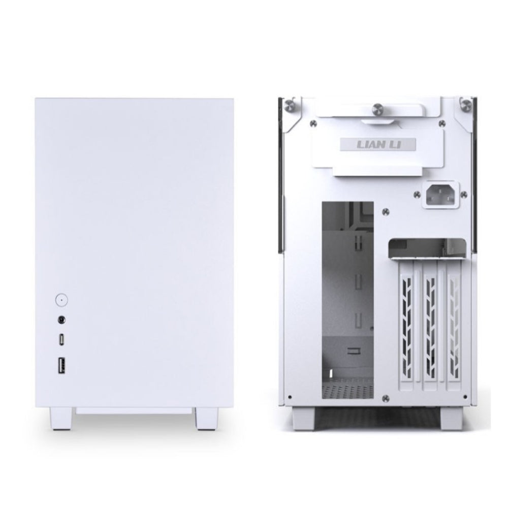 Lian Li Q58 Mini-ITX PCIE 4.0 Edition SFX PSU Mode Tempered Glass Case - White - Store 974 | ستور ٩٧٤