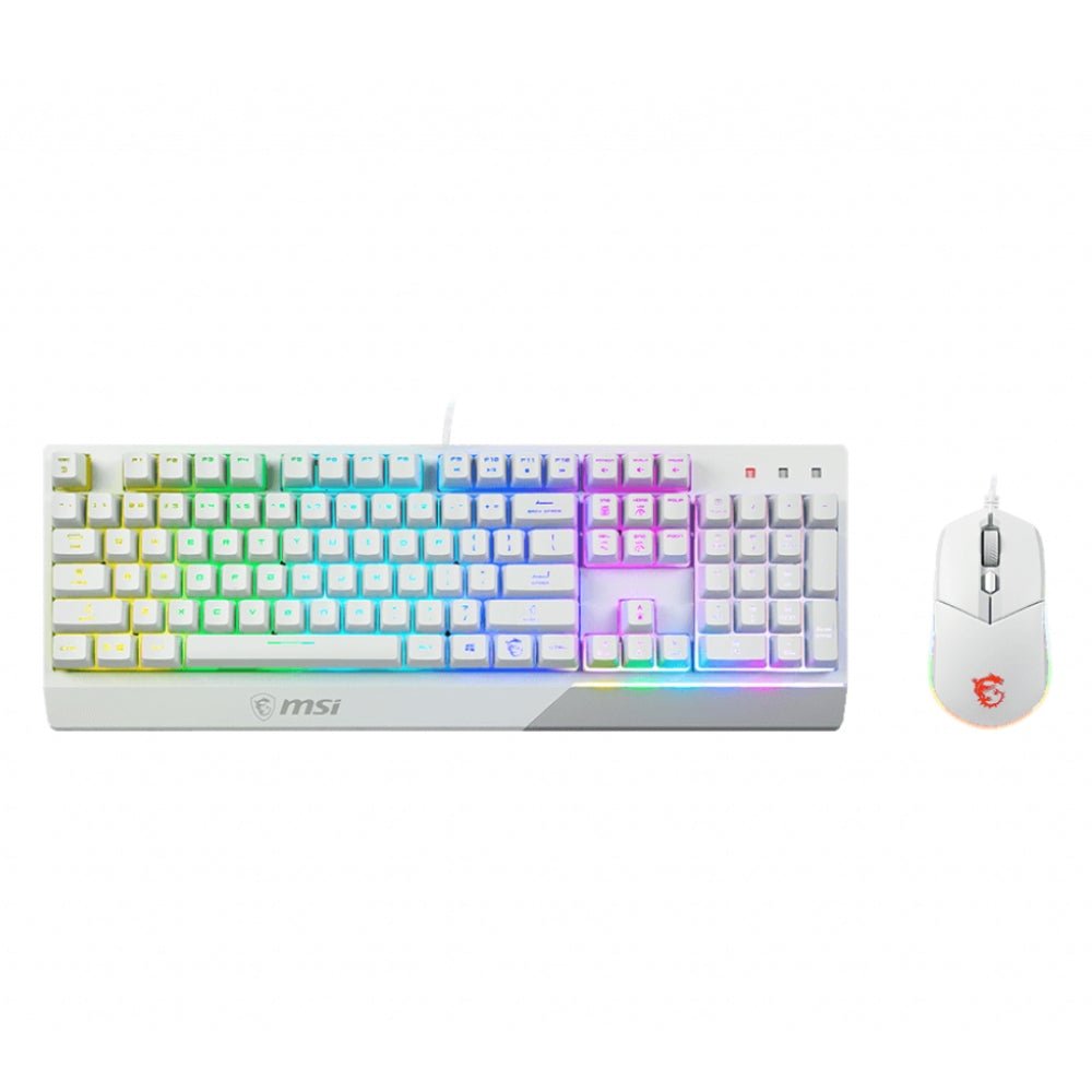 MSI Vigor GK30 Arabic Gaming Keyboard & Mouse Combo - White - Store 974 | ستور ٩٧٤