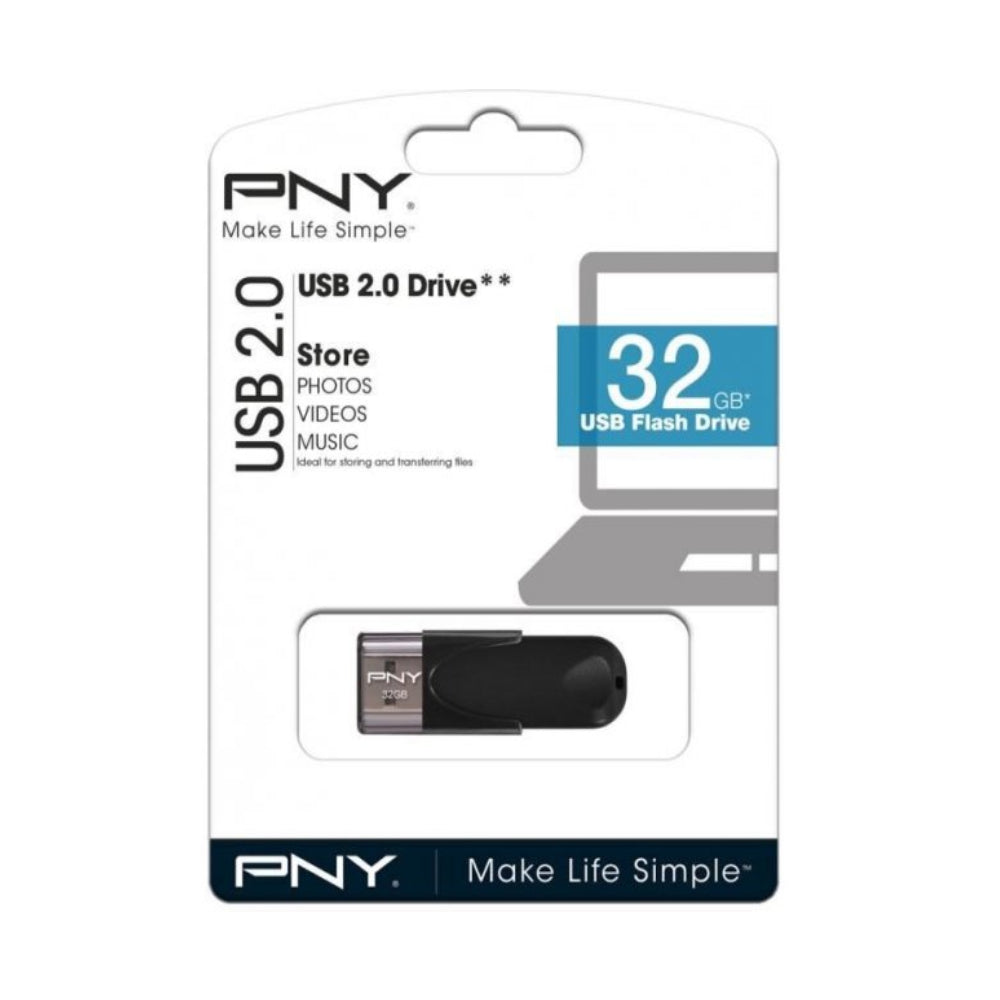 PNY Attache 4 32GB USB 2.0 Flash Drive - Black - Store 974 | ستور ٩٧٤