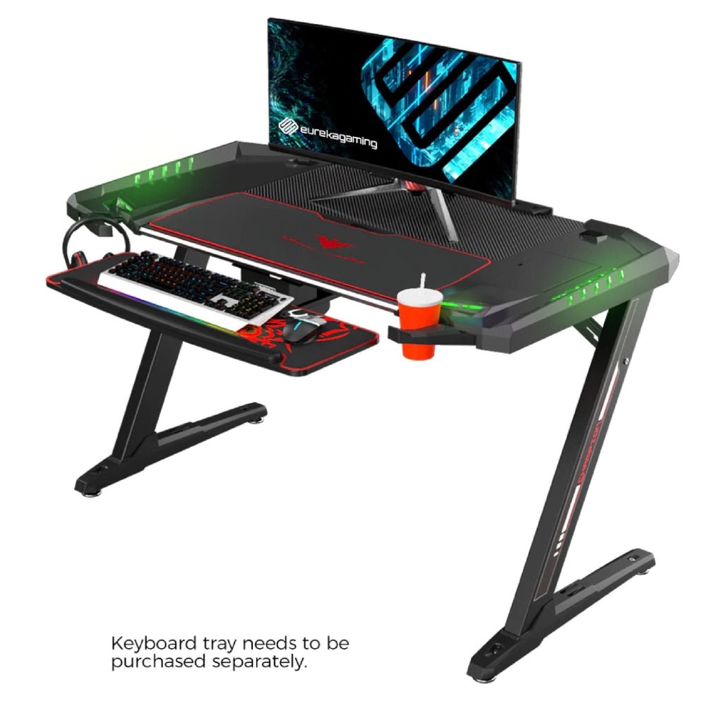 Eureka Ergonomic General Series Z2 51'' E-sports Gaming Desk with RGB Lights - Store 974 | ستور ٩٧٤