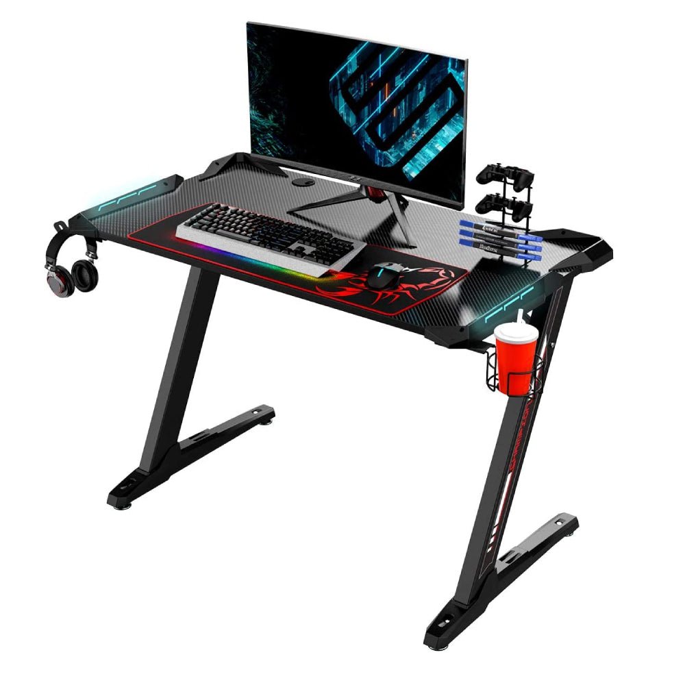 Eureka Z1-S Pro Gaming Desk with RGB Lights - Black - Store 974 | ستور ٩٧٤