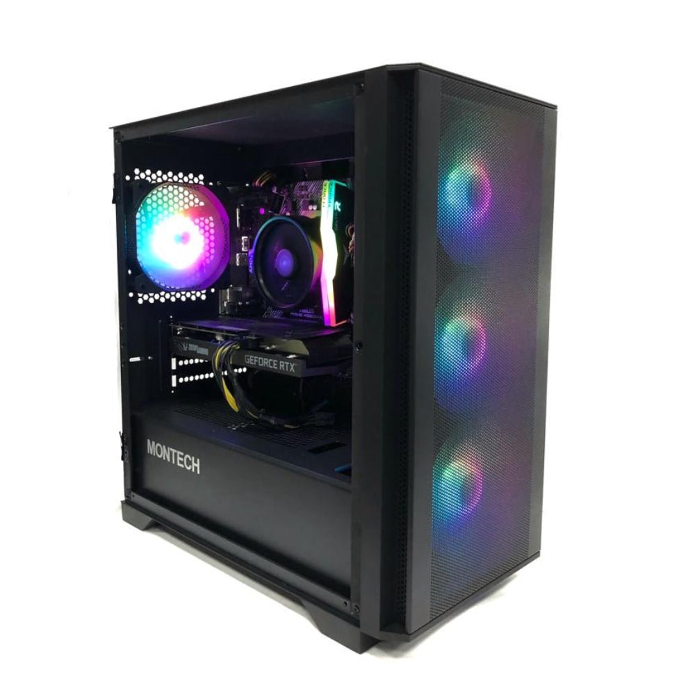 (Pre-Built ) Gaming PC AMD Ryzen 5 5600X w/ Asus Prime A520M-K & Montech Air 100 - Store 974 | ستور ٩٧٤