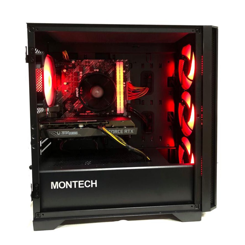 (Pre-Built ) Fortnite Gaming PC AMD Ryzen 5 5600G w/ Asus Prime A520M-K & Montech Air 100 Black - Store 974 | ستور ٩٧٤