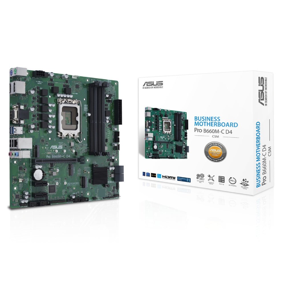 ASUS Pro B660M-C D4-CSM Micro ATX Intel B660 Motherboard - Store 974 | ستور ٩٧٤