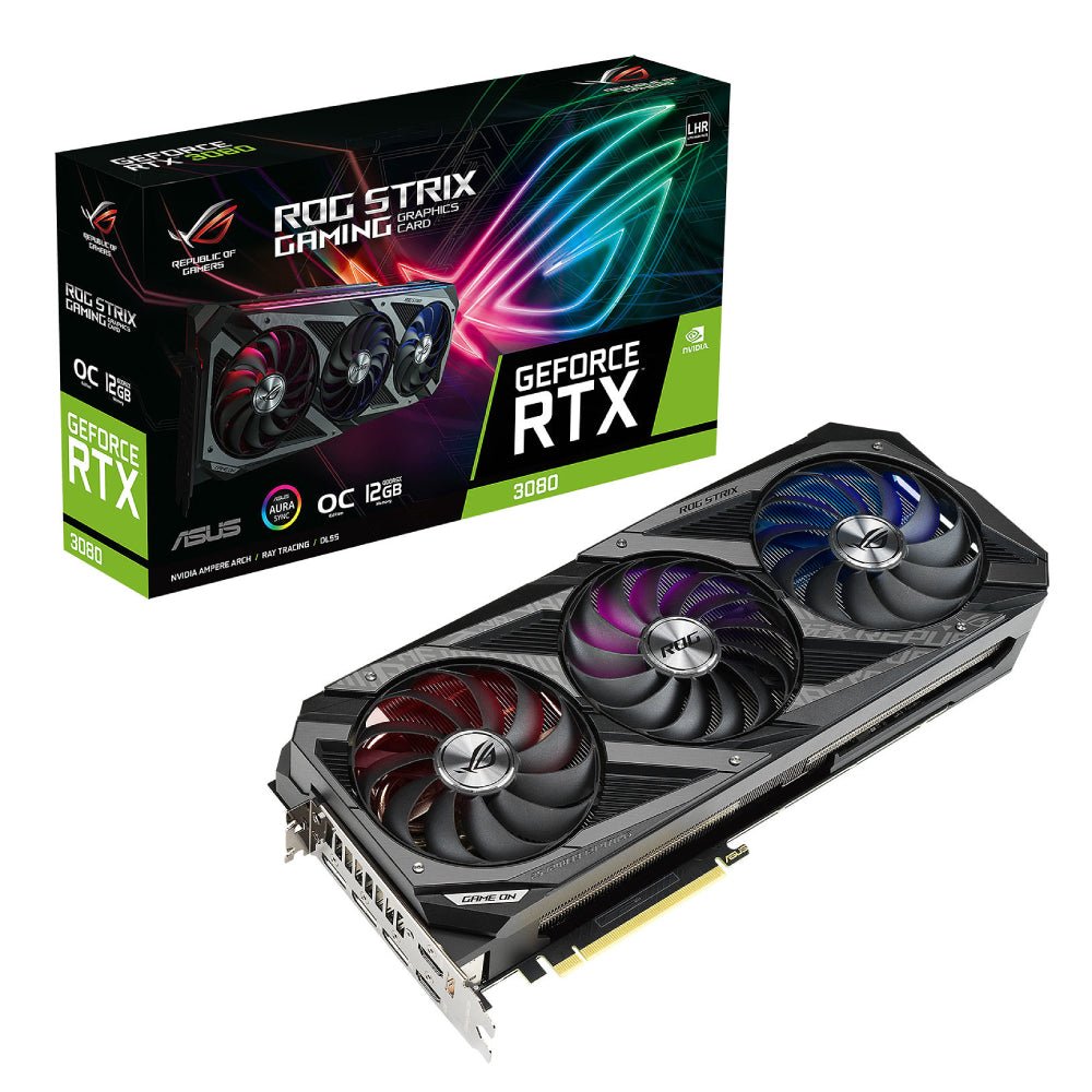 ASUS ROG STRIX GeForce RTX 3080 O12G GAMING (LHR) 12GB GDDR6X Graphics Card - Store 974 | ستور ٩٧٤