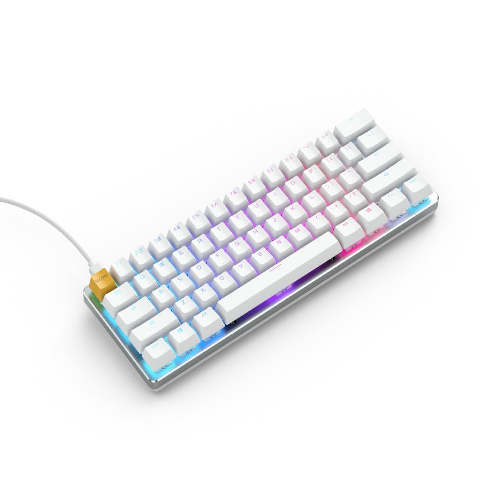Glorious Mini GMMK RGB Compact Mechanical Keyboard Gateron Brown - White Ice - Store 974 | ستور ٩٧٤