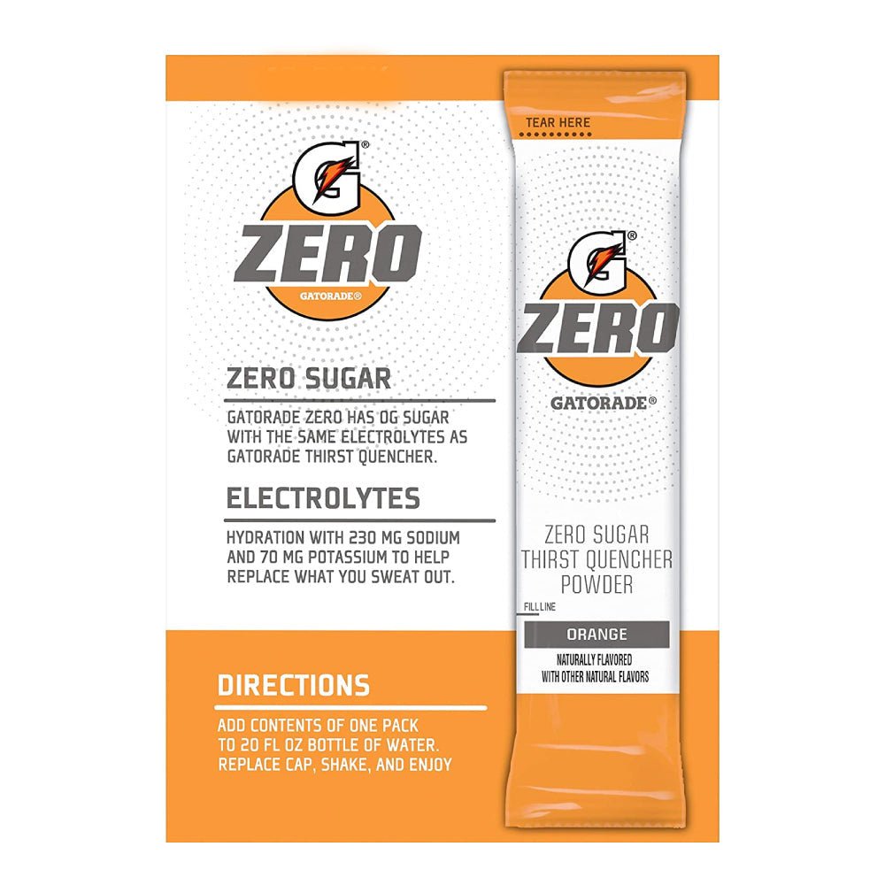 Gatorade - Sports Drinks G Zero Powder - Orange - Single Serving - Store 974 | ستور ٩٧٤